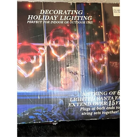 Mr. Christmas Mini Mini SANTA FACES Vintage Christmas Light Sculpture - Picture 3 of 7